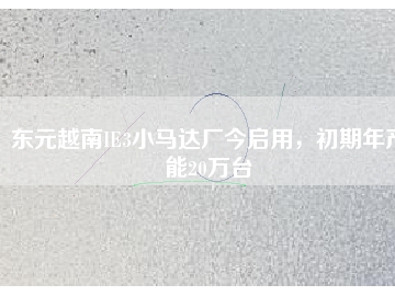 東元越南IE3小馬達(dá)廠今啟用，初期年產(chǎn)能20萬臺(tái)