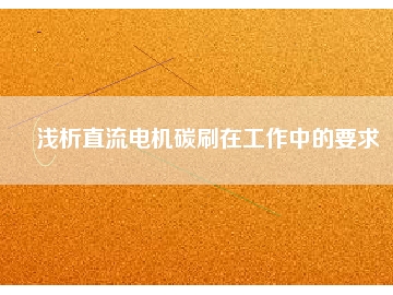 淺析直流電機(jī)碳刷在工作中的要求