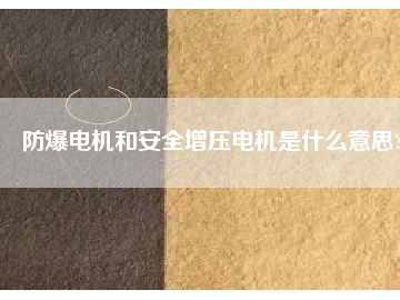防爆電機和安全增壓電機是什么意思?