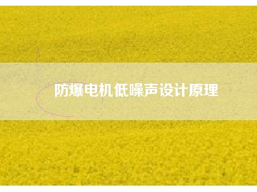 防爆電機(jī)低噪聲設(shè)計(jì)原理