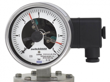 PGS43.100, PGS43.160帶開(kāi)關(guān)電接點(diǎn)的膜片式壓力表