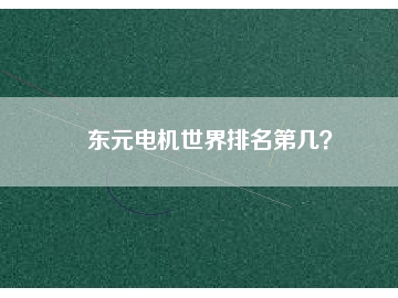 東元電機世界排名第幾？