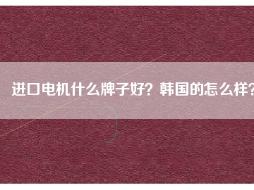 進(jìn)口電機(jī)什么牌子好？韓國(guó)的怎么樣？