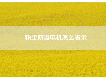 粉塵防爆電機(jī)怎么表示