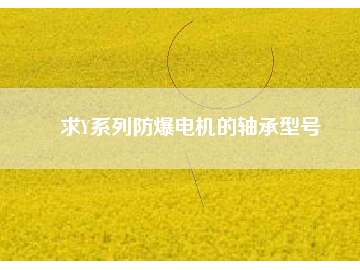求Y系列防爆電機的軸承型號