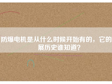 防爆電機是從什么時候開始有的，它的發(fā)展歷史誰知道？