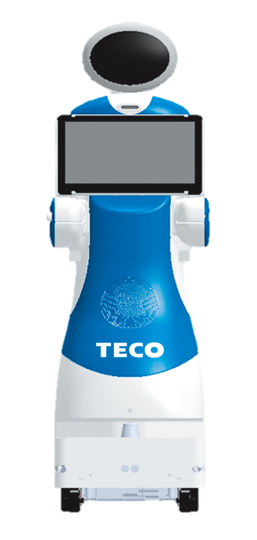 東元今天特別首度亮相自家生產(chǎn)的服務(wù)型機(jī)器人擔(dān)任導(dǎo)覽員。圖／東元提供