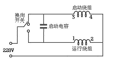 單相電動機正反轉(zhuǎn)接線圖