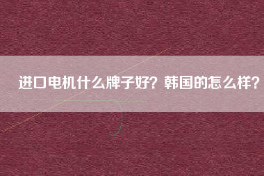 進(jìn)口電機(jī)什么牌子好？韓國(guó)的怎么樣？