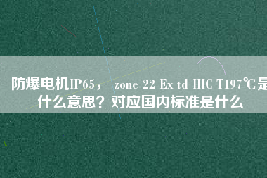 防爆電機(jī)IP65， zone 22 Ex td IIIC T197℃是什么意思？對應(yīng)國內(nèi)標(biāo)準(zhǔn)是什么