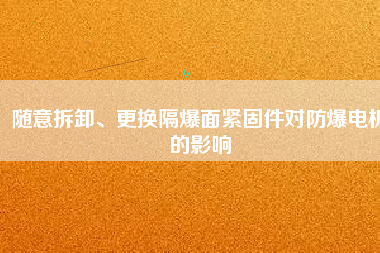 隨意拆卸、更換隔爆面緊固件對防爆電機(jī)的影響