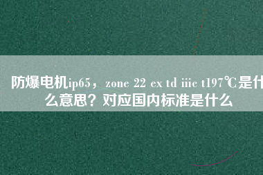 防爆電機(jī)ip65，zone 22 ex td iiic t197℃是什么意思？對應(yīng)國內(nèi)標(biāo)準(zhǔn)是什么