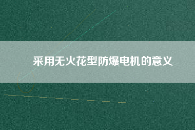 采用無火花型防爆電機的意義
