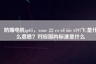 防爆電機ip65，zone 22 ex td iiic t197℃是什么意思？對應(yīng)國內(nèi)標(biāo)準(zhǔn)是什么