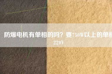 防爆電機有單相的嗎？要750W以上的單相220V
